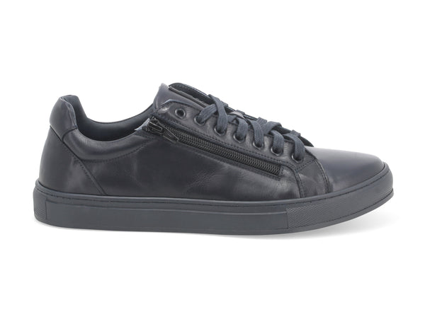 Melluso uomo sneakers comode con zip in pelle U18100B-220577 nero
